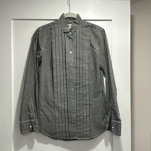 Gingham tuxedo shirt with pleats